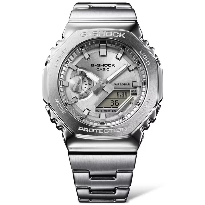 G-SHOCK メタルカバード GM-2110D-7AJF メンズ 腕時計 電池式 アナデジ オクタゴン メタルバンド シルバー 国内正規品 カシオ