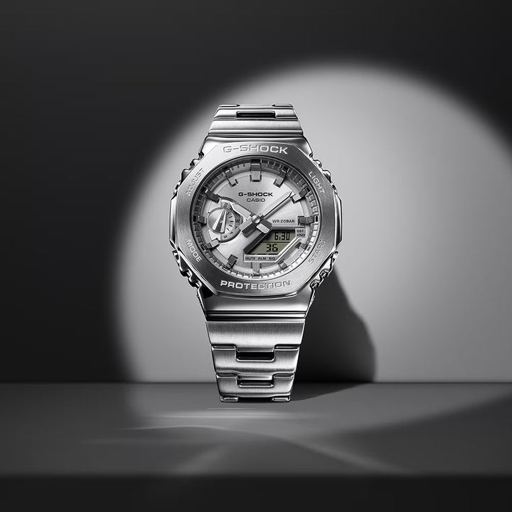G-SHOCK メタルカバード GM-2110D-7AJF メンズ 腕時計 電池式 アナデジ オクタゴン メタルバンド シルバー 国内正規品 カシオ
