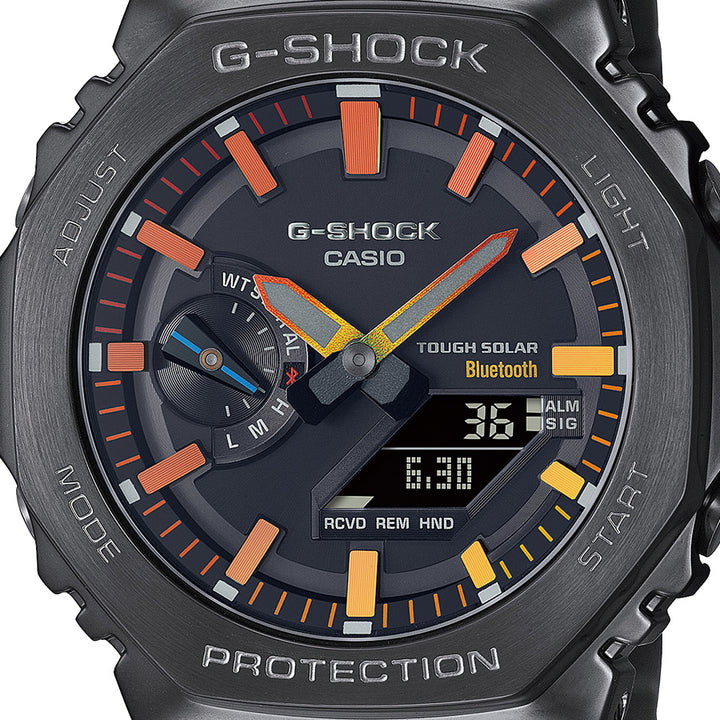 G-SHOCK フルメタル レインボーカラー アクセント GM-B2100BPC-1AJF メンズ 腕時計 ソーラー Bluetooth オクタゴン ブラック 国内正規品 カシオ