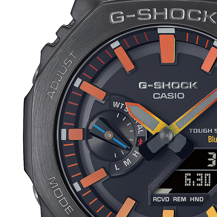 G-SHOCK フルメタル レインボーカラー アクセント GM-B2100BPC-1AJF メンズ 腕時計 ソーラー Bluetooth オクタゴン ブラック 国内正規品 カシオ