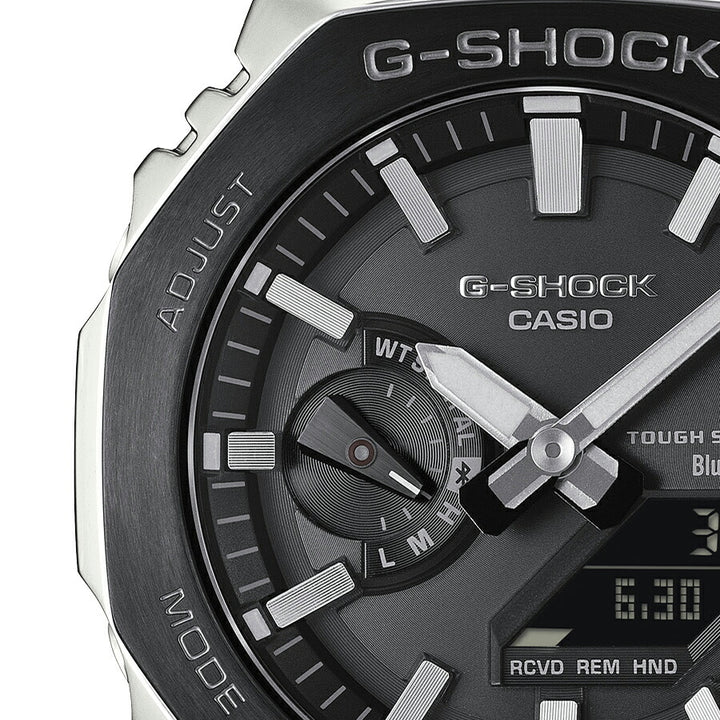 G-SHOCK フルメタル ブラックベゼル GM-B2100BT-1AJF メンズ ソーラー Bluetooth オクタゴン シルバー 日本製