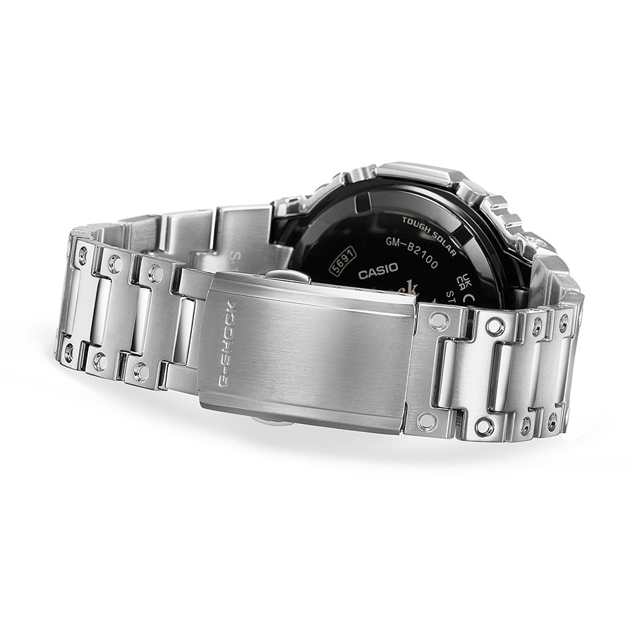 G-SHOCK フルメタル ブラックベゼル GM-B2100BT-1AJF メンズ ソーラー Bluetooth オクタゴン シルバー 日本製