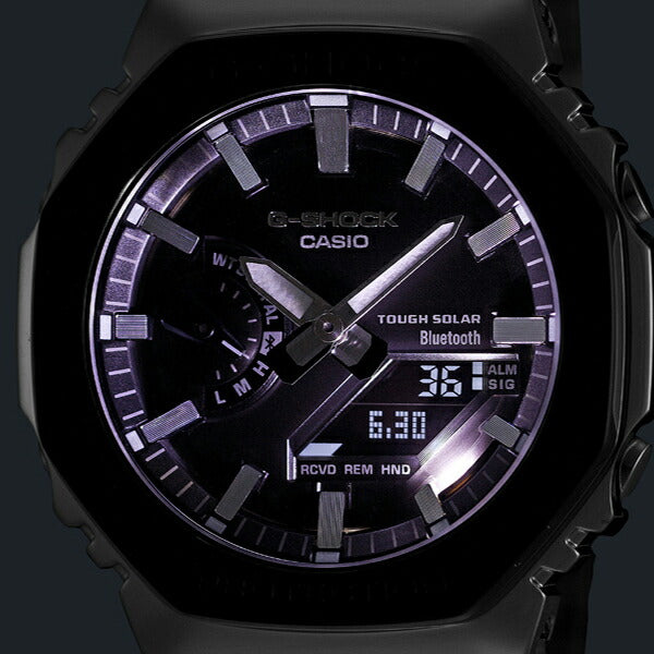 G-SHOCK フルメタル ブラックベゼル GM-B2100BT-1AJF メンズ ソーラー Bluetooth オクタゴン シルバー 日本製