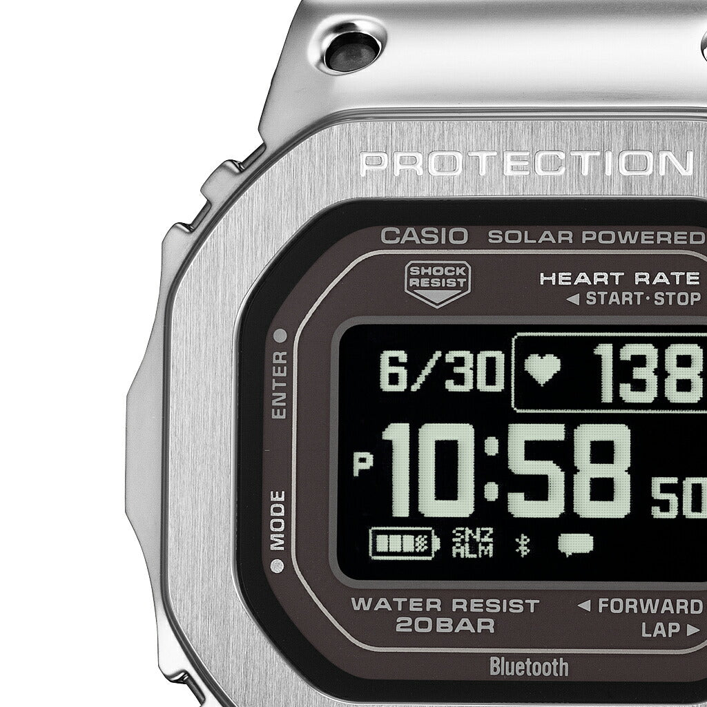 G-SHOCK メタルカバード G-SQUAD 心拍計測 血中酸素レベル計測 GM-H5600-1JR メンズ ソーラー Bluetooth MIP 反転液晶 シルバー