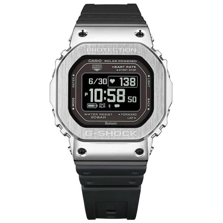 G-SHOCK メタルカバード G-SQUAD 心拍計測 血中酸素レベル計測 GM-H5600-1JR メンズ ソーラー Bluetooth MIP 反転液晶 シルバー