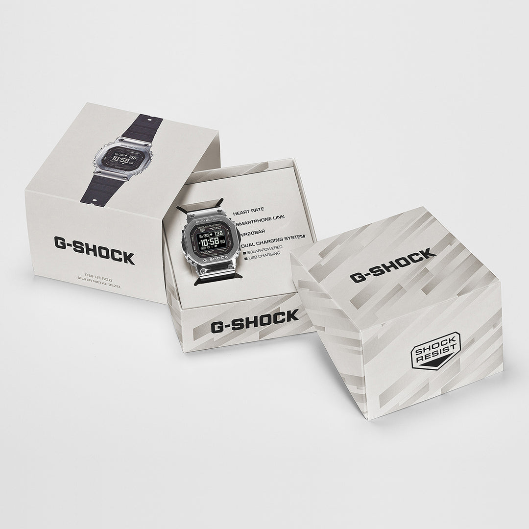 G-SHOCK メタルカバード G-SQUAD 心拍計測 血中酸素レベル計測 GM-H5600-1JR メンズ ソーラー Bluetooth MIP 反転液晶 シルバー