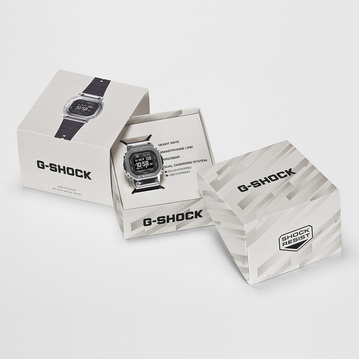 G-SHOCK メタルカバード G-SQUAD 心拍計測 血中酸素レベル計測 GM-H5600-1JR メンズ ソーラー Bluetooth MIP 反転液晶 シルバー