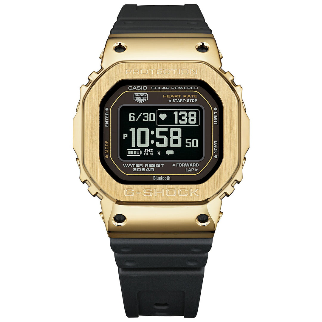 G-SHOCK メタルカバード G-SQUAD 心拍計測 血中酸素レベル計測 GM-H5600-9JR メンズ ソーラー Bluetooth MIP 反転液晶 ゴールド