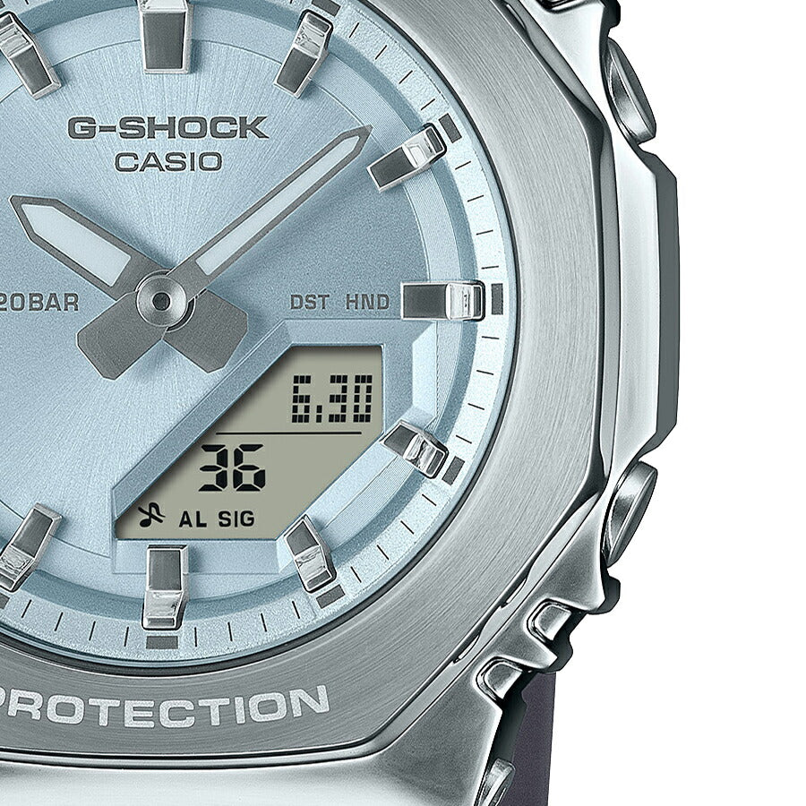 【美品】G-SHOCK GM-S2110-2AJF アイスブルー G-SHOCK ミッドサイズ メタルカバード GM-S2110-2AJF メンズ