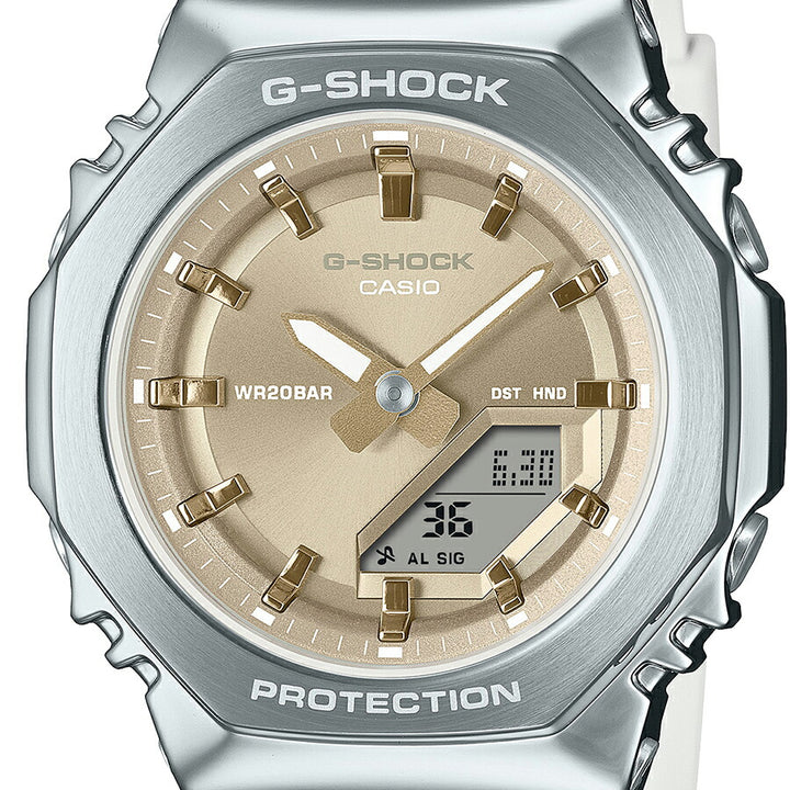 G-SHOCK ミッドサイズ メタルカバード GM-S2110-7A9JF メンズ レディース 腕時計 電池式 アナデジ オクタゴン ベージュダイヤル 樹脂バンド 国内正規品 カシオ