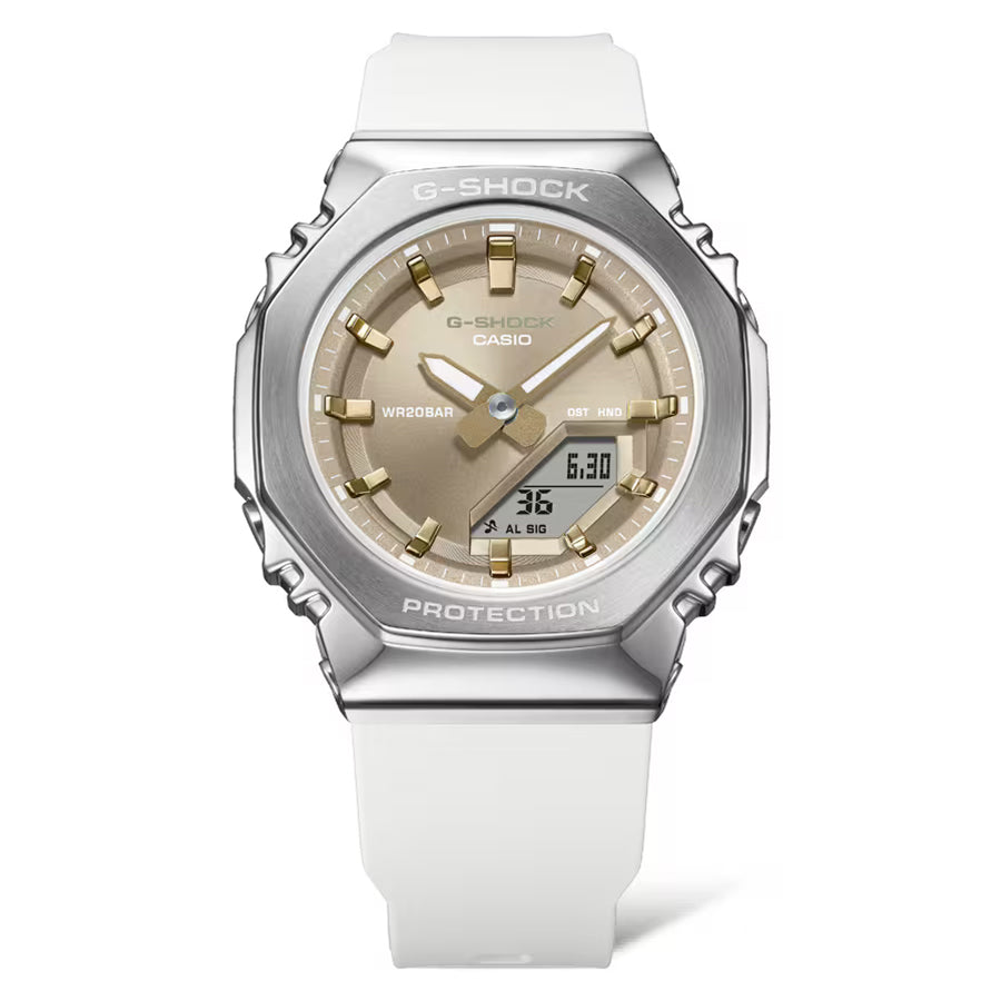 G-SHOCK ミッドサイズ メタルカバード GM-S2110-7A9JF メンズ レディース 腕時計 電池式 アナデジ オクタゴン ベージュダイヤル 樹脂バンド 国内正規品 カシオ
