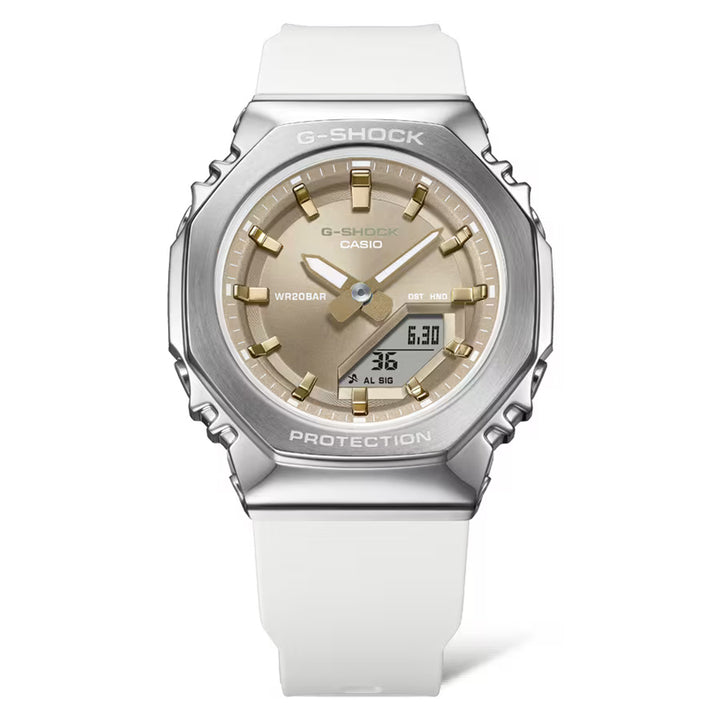 G-SHOCK ミッドサイズ メタルカバード GM-S2110-7A9JF メンズ レディース 腕時計 電池式 アナデジ オクタゴン ベージュダイヤル 樹脂バンド 国内正規品 カシオ