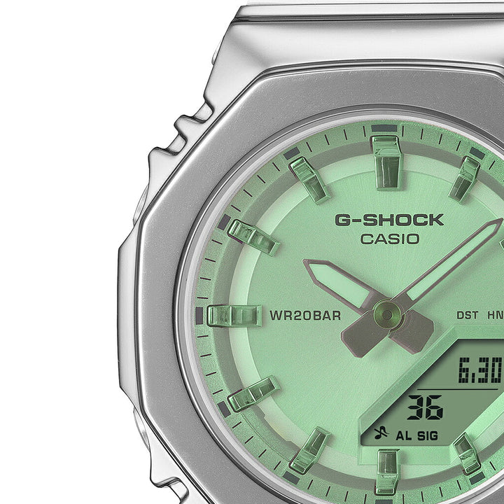 G-SHOCK ミッドサイズ メタルカバード サマーリフレクション グリーン GM-S2110SR-7AJF メンズ レディース 電池式 アナデジ オクタゴン 樹脂バンド