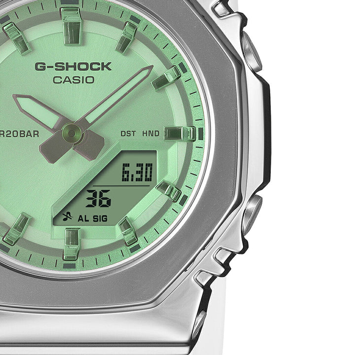 G-SHOCK ミッドサイズ メタルカバード サマーリフレクション グリーン GM-S2110SR-7AJF メンズ レディース 電池式 アナデジ オクタゴン 樹脂バンド