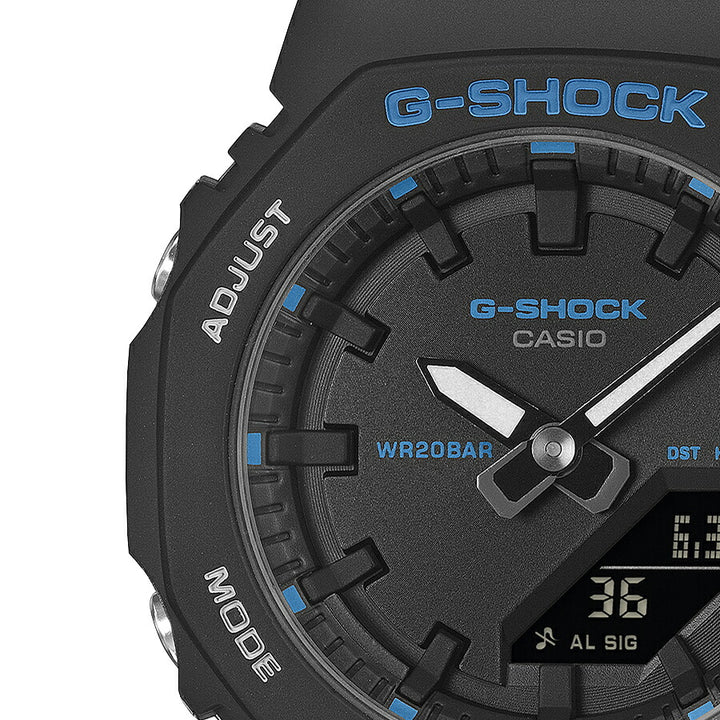 G-SHOCK プチサイズ ブルーアクセントシリーズ GMA-P2100BA-1AJF レディース 電池式 アナデジ オクタゴン 樹脂バンド ブラック
