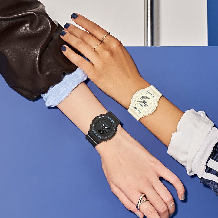 G-SHOCK プチサイズ ブルーアクセントシリーズ GMA-P2100BA-1AJF レディース 電池式 アナデジ オクタゴン 樹脂バンド ブラック