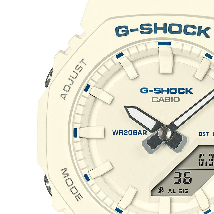 G-SHOCK プチサイズ ブルーアクセントシリーズ GMA-P2100BA-7AJF レディース 電池式 アナデジ オクタゴン 樹脂バンド アイボリー