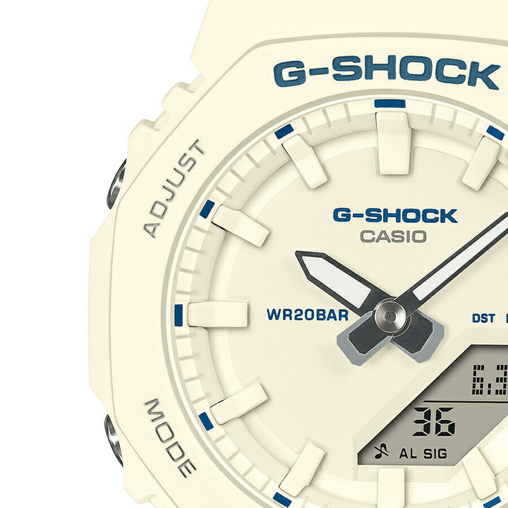 G-SHOCK プチサイズ ブルーアクセントシリーズ GMA-P2100BA-7AJF レディース 電池式 アナデジ オクタゴン 樹脂バンド アイボリー