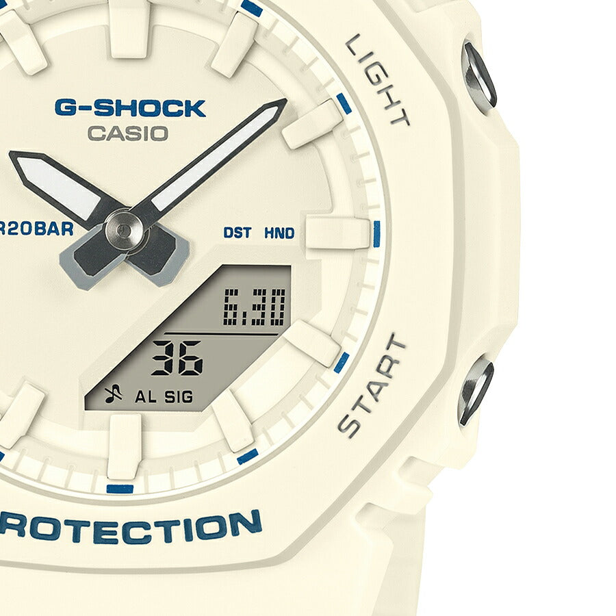 G-SHOCK プチサイズ ブルーアクセントシリーズ GMA-P2100BA-7AJF レディース 電池式 アナデジ オクタゴン 樹脂バンド アイボリー