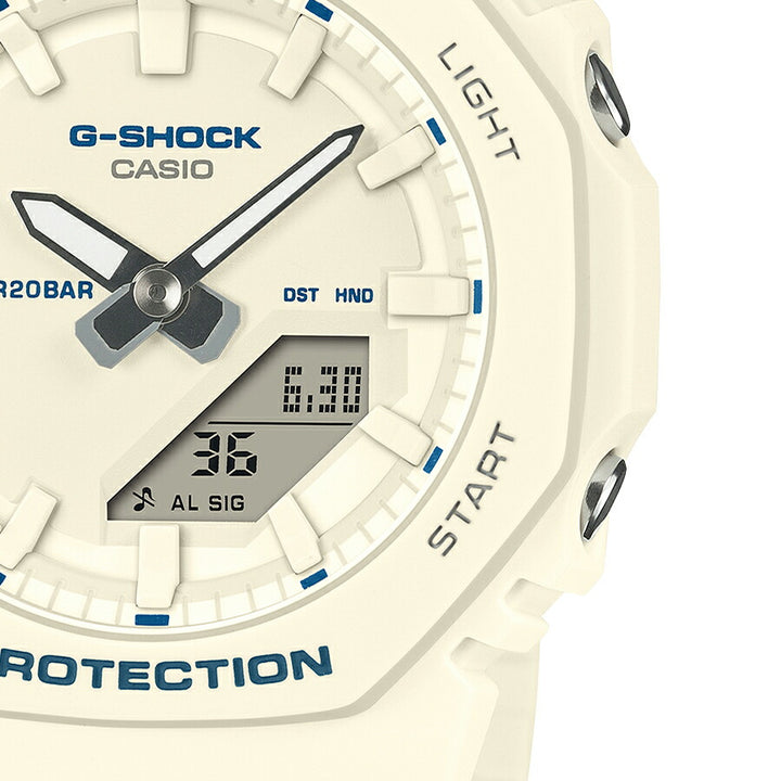 G-SHOCK プチサイズ ブルーアクセントシリーズ GMA-P2100BA-7AJF レディース 電池式 アナデジ オクタゴン 樹脂バンド アイボリー