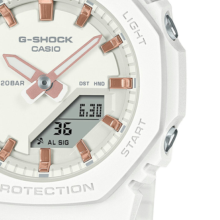 G-SHOCK プチサイズ メタリックインデックス GMA-P2100M-7AJF レディース 電池式 アナデジ オクタゴン 樹脂バンド ホワイト 国内正規品 カシオ