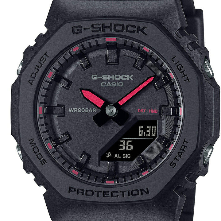 G-SHOCK プチサイズ スポーティアクセントカラー GMA-P2100SA-1A1JF レディース 電池式 アナデジ オクタゴン 樹脂バンド ブラック