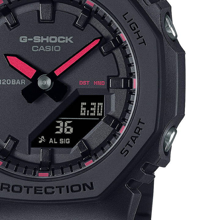 G-SHOCK プチサイズ スポーティアクセントカラー GMA-P2100SA-1A1JF レディース 電池式 アナデジ オクタゴン 樹脂バンド ブラック