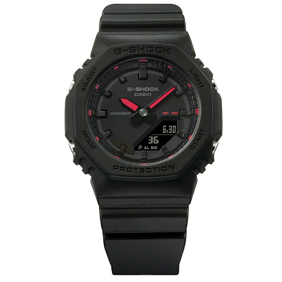 G-SHOCK プチサイズ スポーティアクセントカラー GMA-P2100SA-1A1JF レディース 電池式 アナデジ オクタゴン 樹脂バンド ブラック
