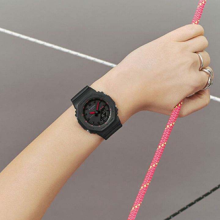 G-SHOCK プチサイズ スポーティアクセントカラー GMA-P2100SA-1A1JF レディース 電池式 アナデジ オクタゴン 樹脂バンド ブラック