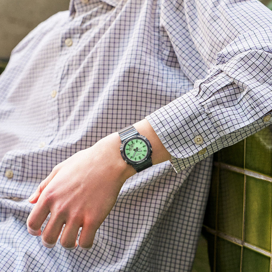 G-SHOCK プチサイズ サマーリフレクション グリーン GMA-P2100SR-1AJF レディース 電池式 アナデジ オクタゴン 樹脂バンド スケルトン