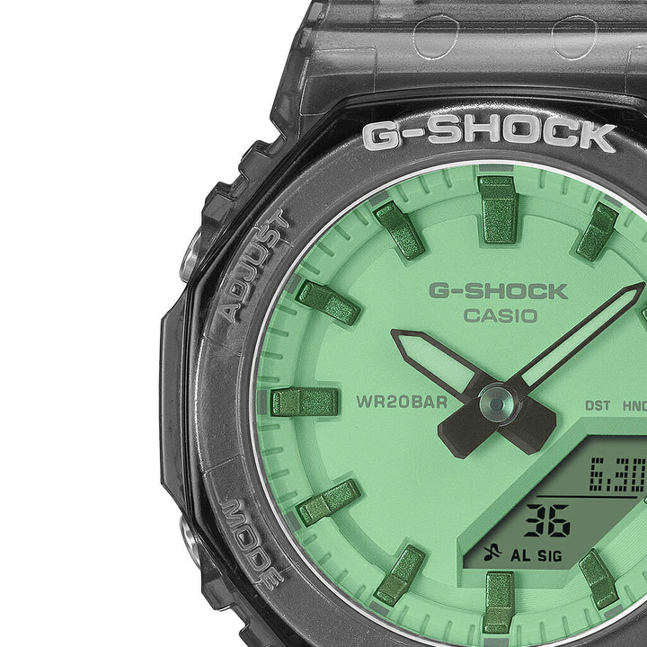 G-SHOCK プチサイズ サマーリフレクション グリーン GMA-P2100SR-1AJF レディース 電池式 アナデジ オクタゴン 樹脂バンド スケルトン