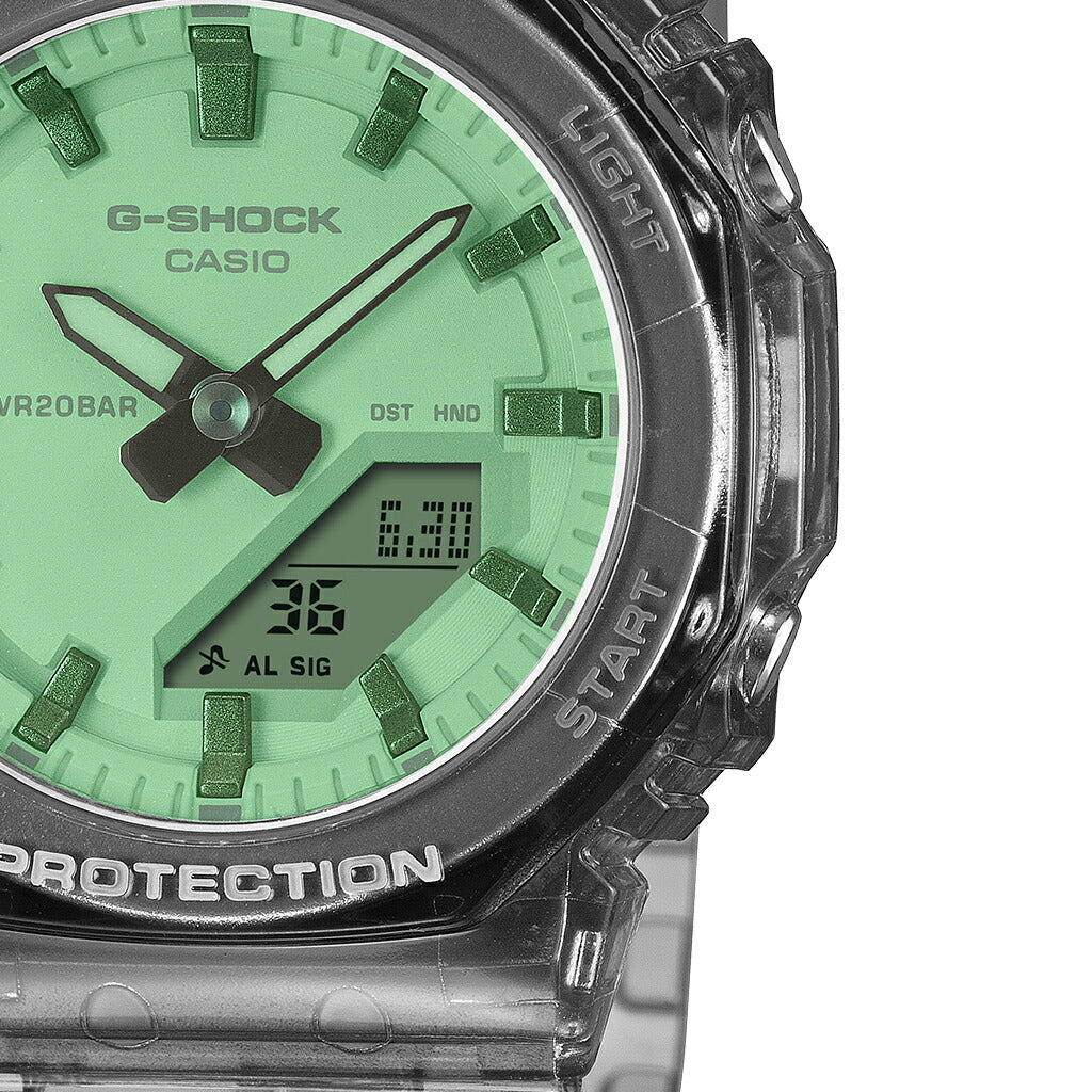 G-SHOCK プチサイズ サマーリフレクション グリーン GMA-P2100SR-1AJF レディース 電池式 アナデジ オクタゴン 樹脂バンド スケルトン
