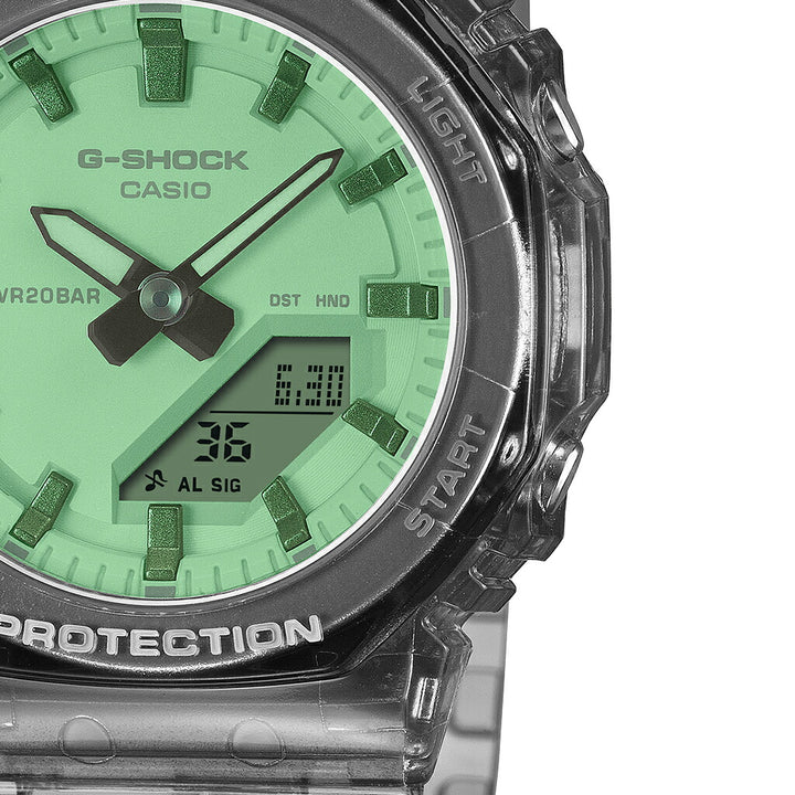 G-SHOCK プチサイズ サマーリフレクション グリーン GMA-P2100SR-1AJF レディース 電池式 アナデジ オクタゴン 樹脂バンド スケルトン
