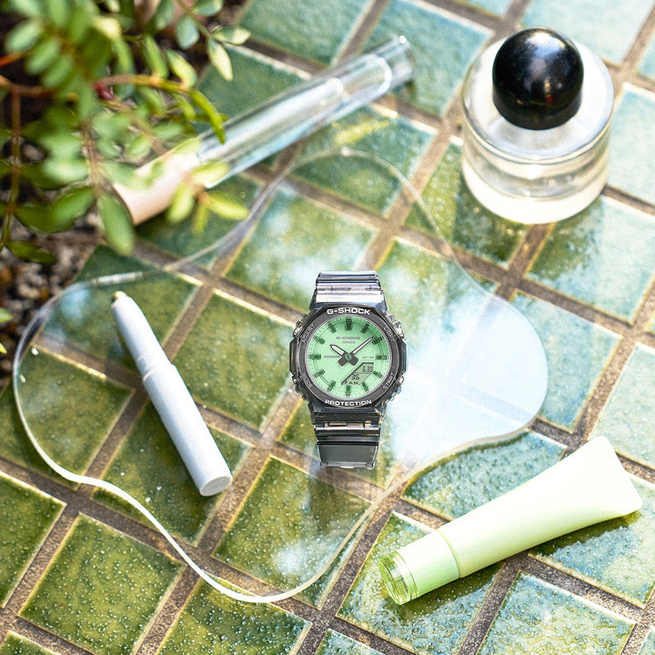 G-SHOCK プチサイズ サマーリフレクション グリーン GMA-P2100SR-1AJF レディース 電池式 アナデジ オクタゴン 樹脂バンド スケルトン