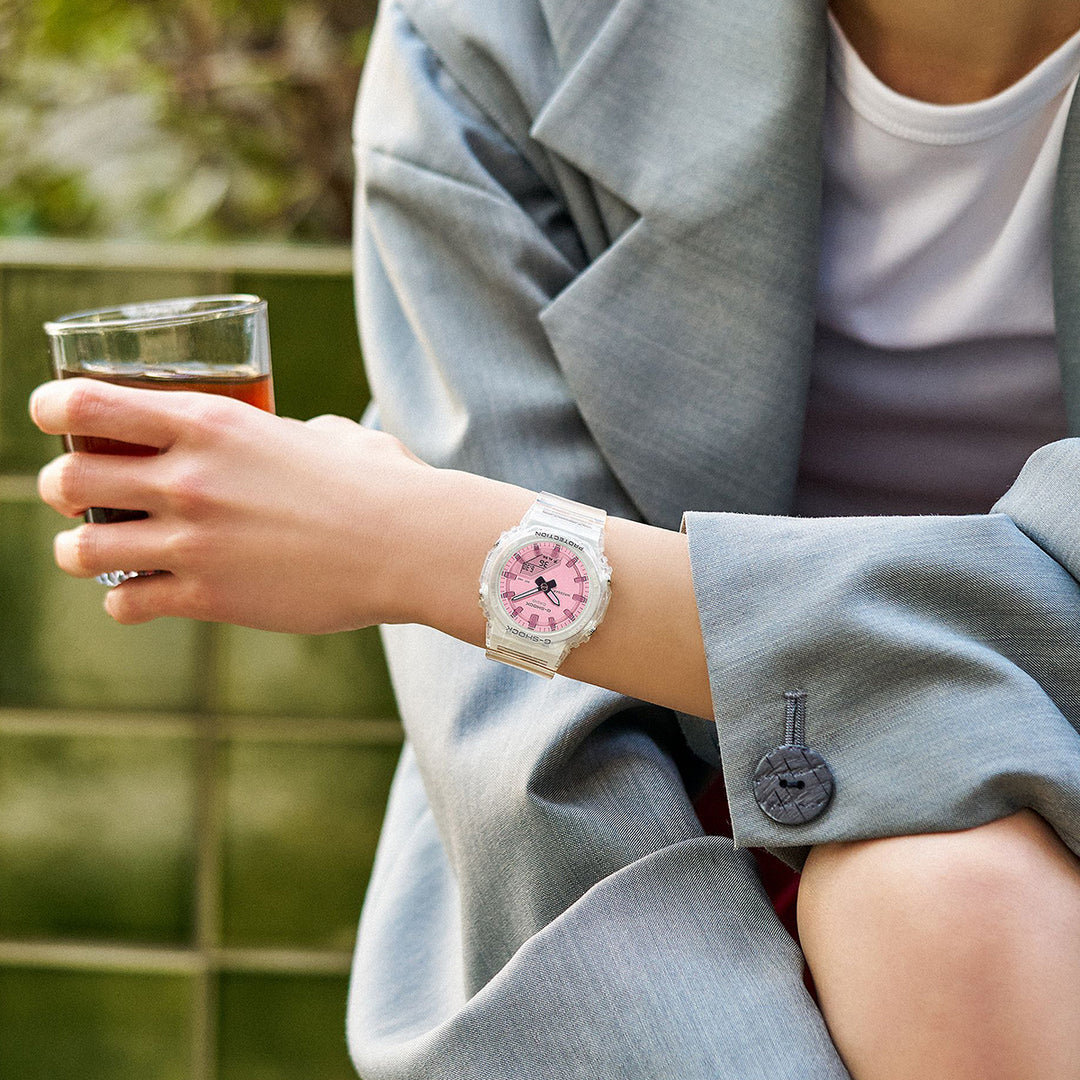 G-SHOCK プチサイズ サマーリフレクション ピンク GMA-P2100SR-7AJF レディース 電池式 アナデジ オクタゴン 樹脂バンド スケルトン