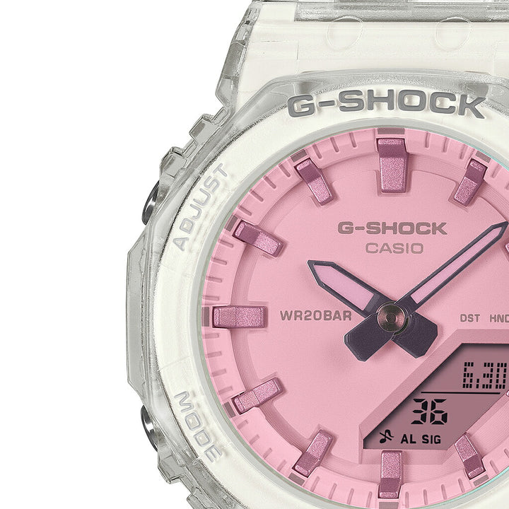 G-SHOCK プチサイズ サマーリフレクション ピンク GMA-P2100SR-7AJF レディース 電池式 アナデジ オクタゴン 樹脂バンド スケルトン