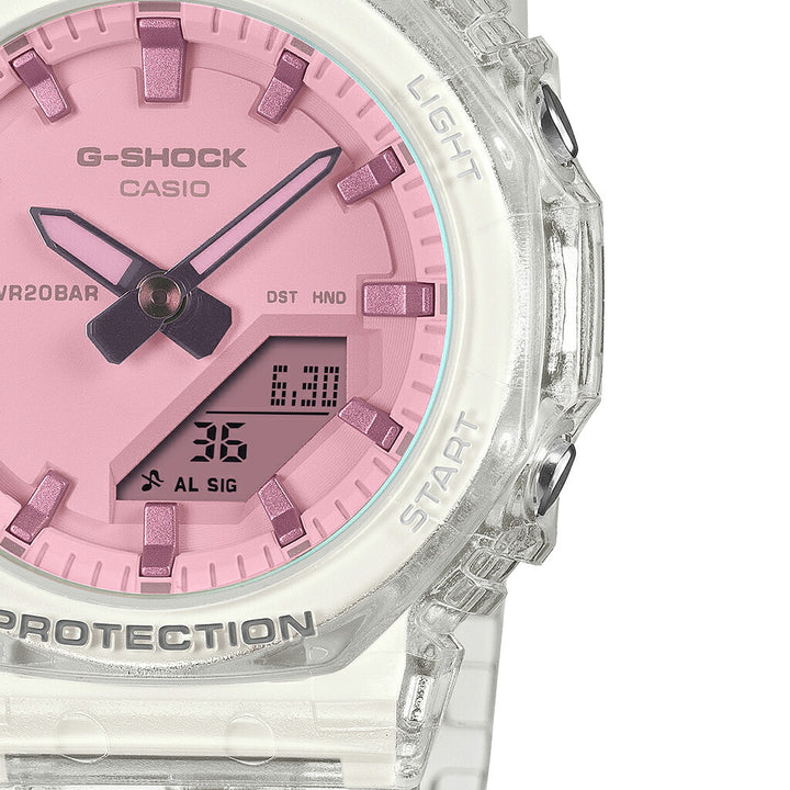 G-SHOCK プチサイズ サマーリフレクション ピンク GMA-P2100SR-7AJF レディース 電池式 アナデジ オクタゴン 樹脂バンド スケルトン