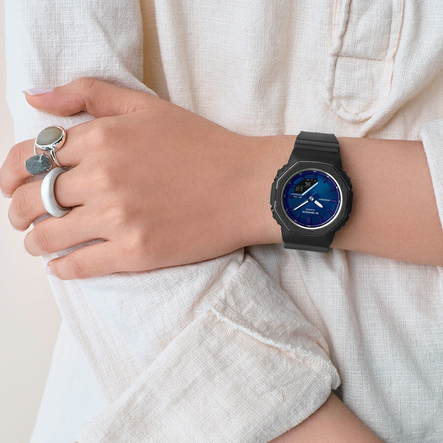 G-SHOCK プチサイズ メタリックベゼルリング ラピスラズリ GMA-P2110SC-2AJF レディース 電池式 アナデジ オクタゴン ネイビー 反転液晶