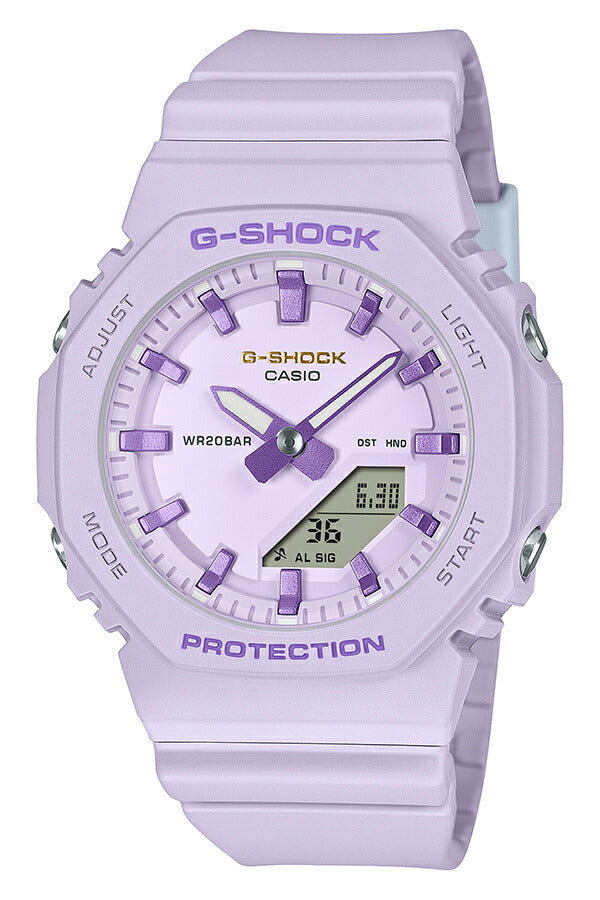 G-SHOCK プチサイズ 国際女性デー 記念モデル ミモザ GMA-P2125W-6AJR レディース 電池式 アナデジ オクタゴン 樹脂バンド パープル 国内正規品 カシオ