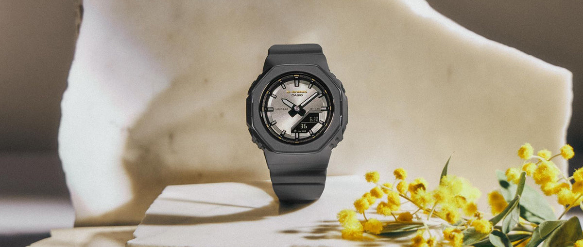 G-SHOCK プチサイズ 国際女性デー 記念モデル 2026 メタリックベゼルリング GMA-P2126W-8AJR レディース 電池式 アナデジ オクタゴン ダークグレー