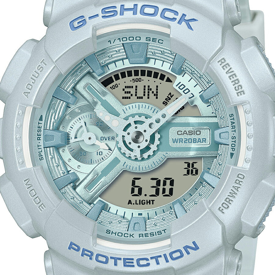 G-SHOCK ミッドサイズ シルキートーンカラーズ ブルー GMA-S110ST-2AJF メンズ レディース 腕時計 電池式 アナデジ 樹脂バンド 国内正規品 カシオ