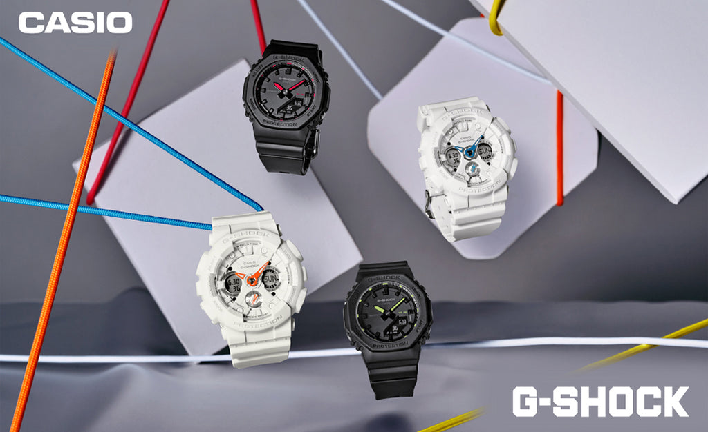G-SHOCK ミッドサイズ スポーティアクセントカラー GMA-S120SA-7A1JF レディース 電池式 アナデジ ビッグケース 樹脂バンド ホワイト