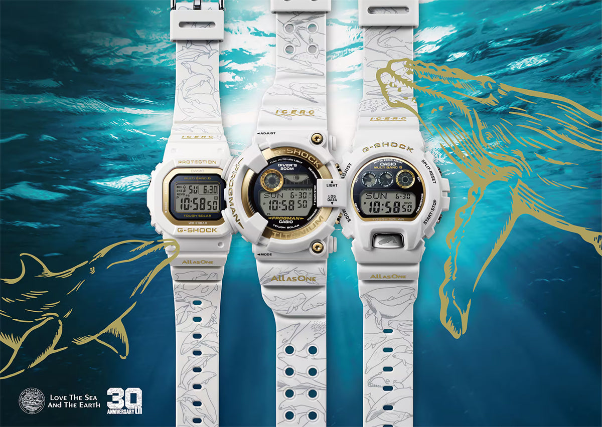 G-SHOCK ミッドサイズ アイサーチ・ジャパン コラボレーションモデル 2024 GMD-W5601K-7JR メンズ レディース 電波ソーラー スクエア デジタル イルクジ