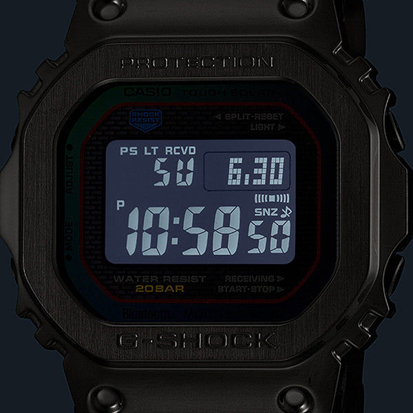 G-SHOCK フルメタル レインボーカラー アクセント GMW-B5000BPC-1JF メンズ 腕時計 電波ソーラー Bluetooth ブラック 反転液晶 国内正規品 カシオ