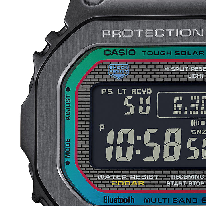 G-SHOCK フルメタル レインボーカラー アクセント GMW-B5000BPC-1JF メンズ 腕時計 電波ソーラー Bluetooth ブラック 反転液晶 国内正規品 カシオ