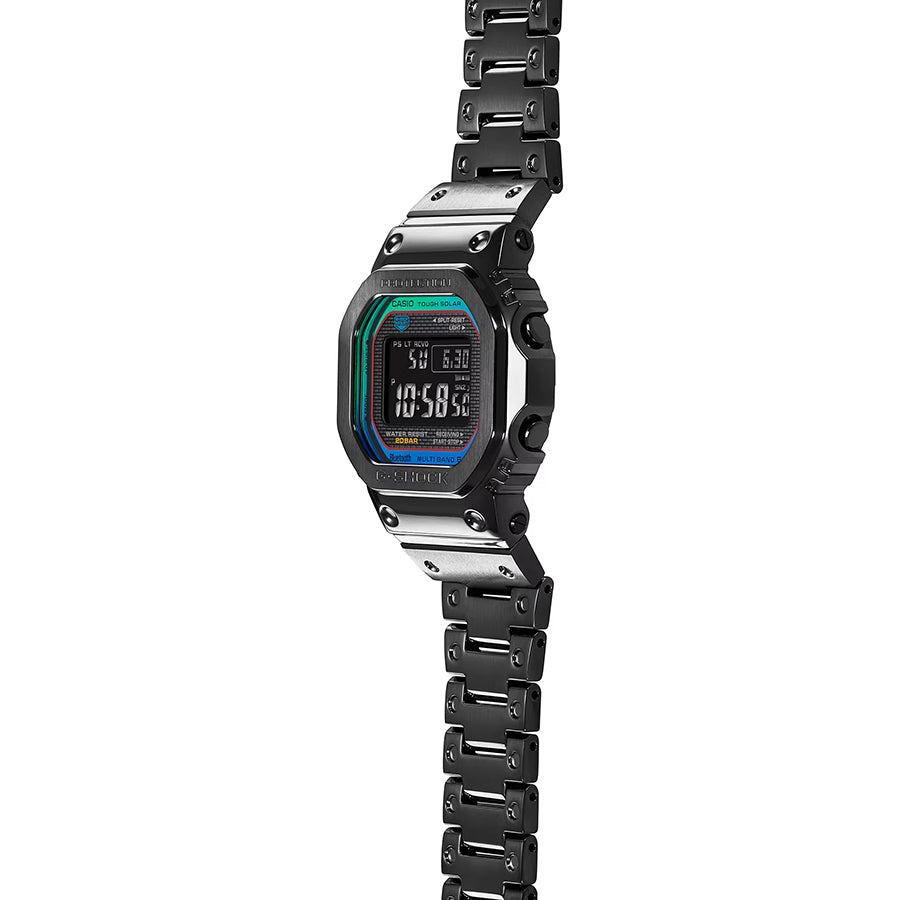 G-SHOCK フルメタル レインボーカラー アクセント GMW-B5000BPC-1JF メンズ 腕時計 電波ソーラー Bluetooth ブラック 反転液晶 国内正規品 カシオ