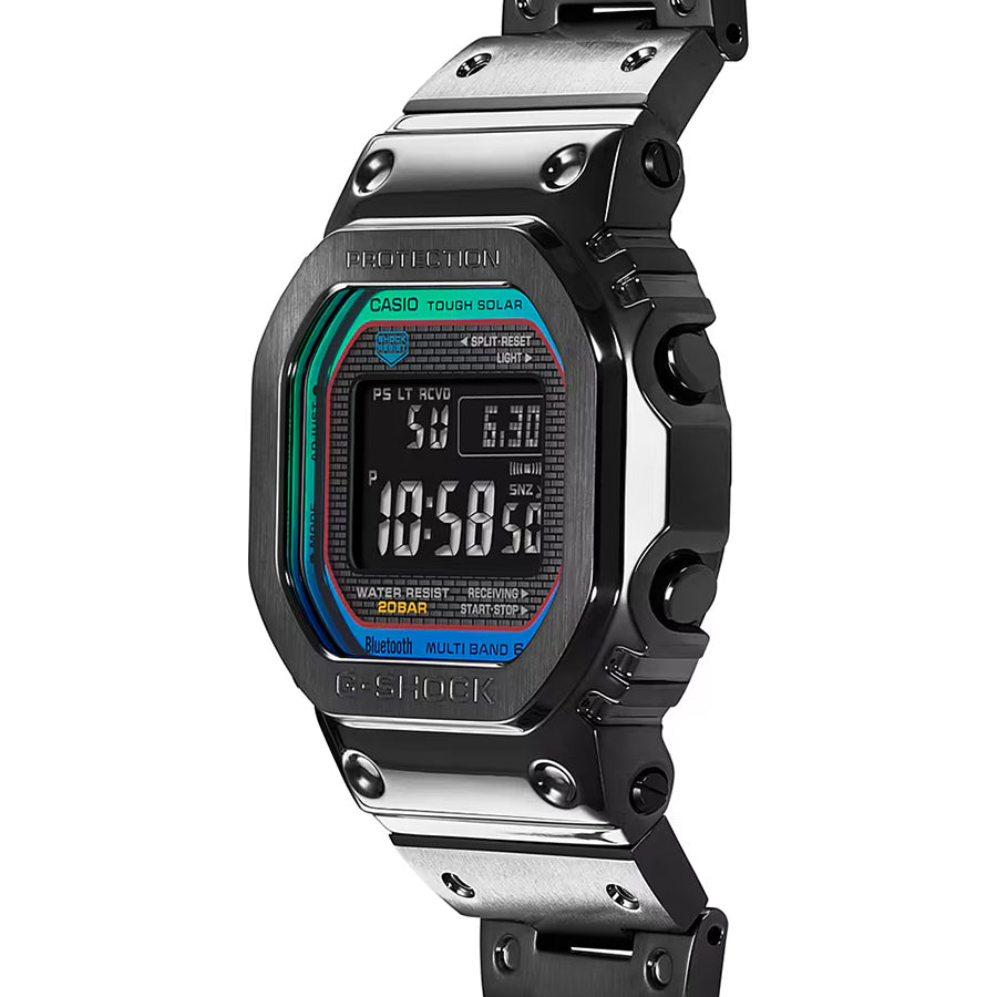 G-SHOCK フルメタル レインボーカラー アクセント GMW-B5000BPC-1JF メンズ 腕時計 電波ソーラー Bluetooth ブラック 反転液晶 国内正規品 カシオ