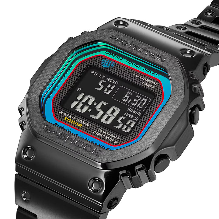 G-SHOCK フルメタル レインボーカラー アクセント GMW-B5000BPC-1JF メンズ 腕時計 電波ソーラー Bluetooth ブラック 反転液晶 国内正規品 カシオ