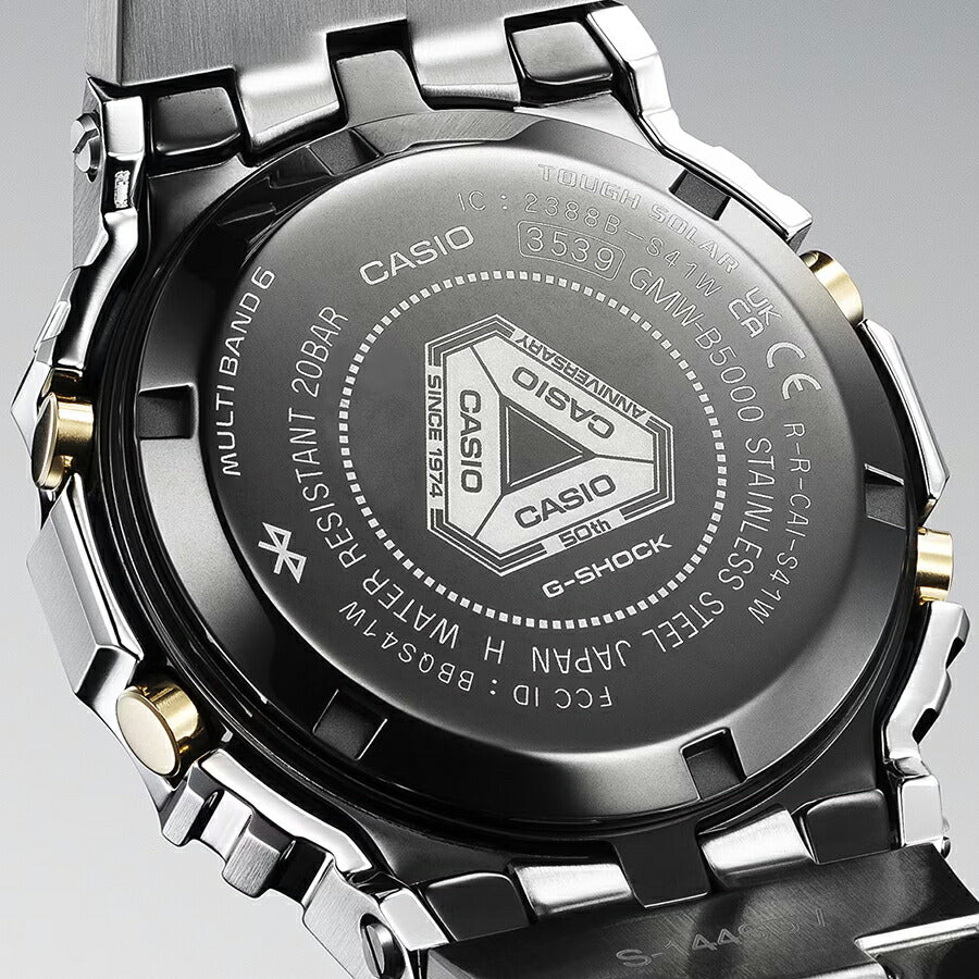 G-SHOCK フルメタル カシオウオッチ 50周年記念モデル GMW-B5000SS-2JR メンズ 腕時計 電波ソーラー Bluetooth デジタル スクエア 国内正規品 カシオ 日本製