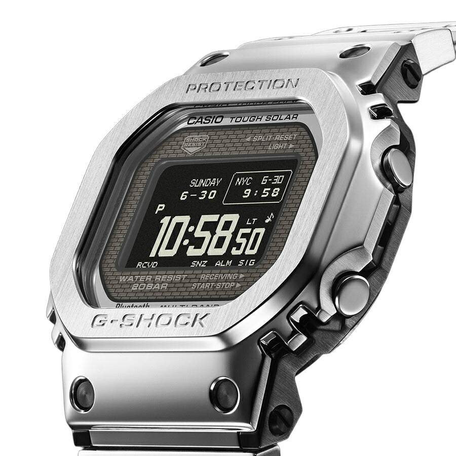 G-SHOCK フルメタル MIP液晶モデル シルバー GMW-BZ5000D-1JF メンズ 電波ソーラー Bluetooth デジタル スクエア 反転液晶